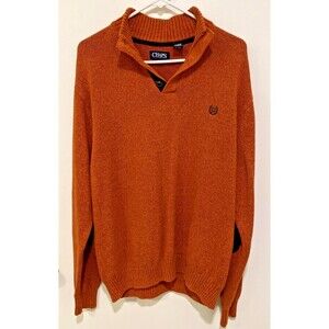 CHAPS MENS COTTON SWEATER ORANGE/COPPER COLOR SIZE XL